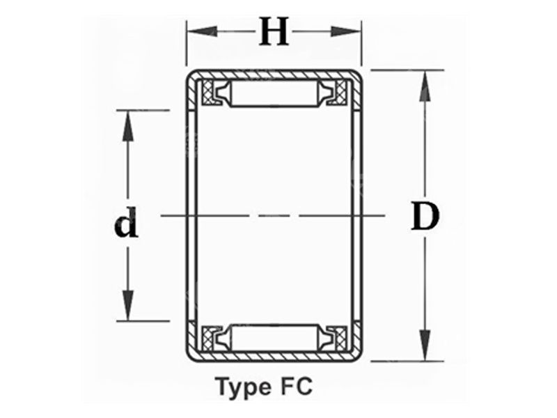 FC-25 drawn cup one-way needle roller bearing