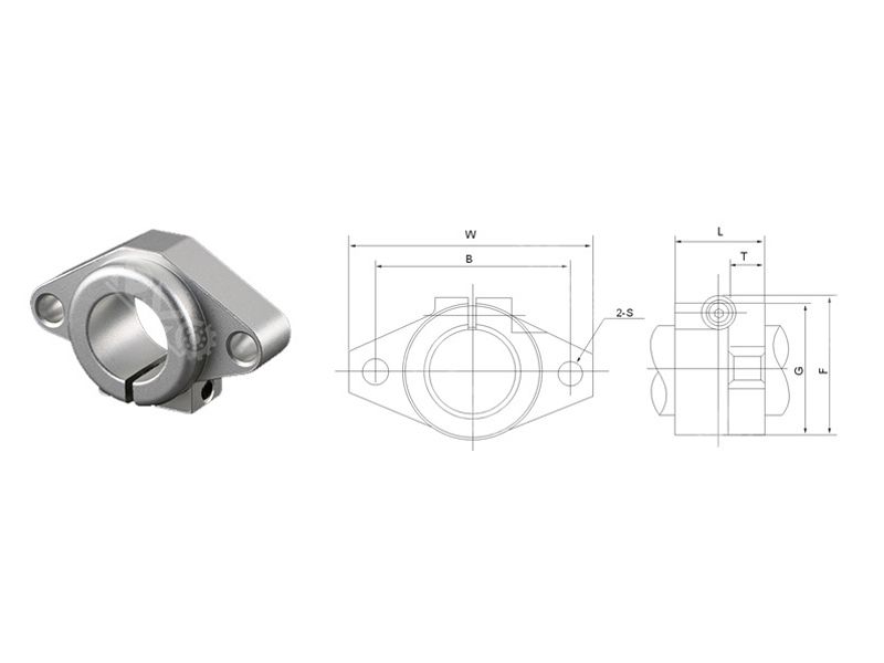 SHF25 aluminum alloy horizontal linear shaft bracket