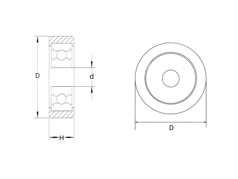 6205RS good quality flat PU pulley