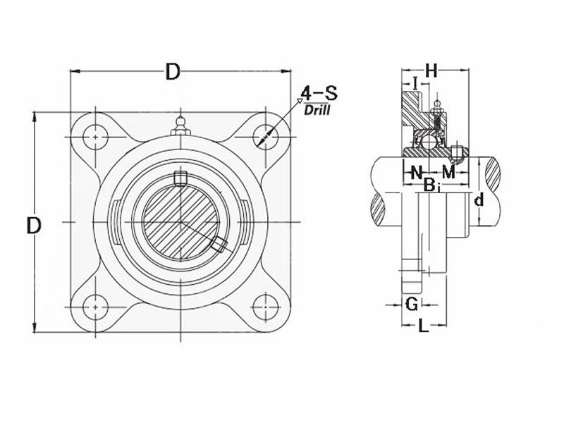 UCF205-16 inner dia 1 inch square pillow block bearing