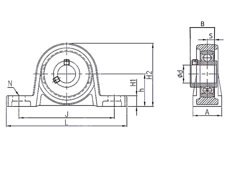 KP08 K08 P08 zinc alloy flange bearing