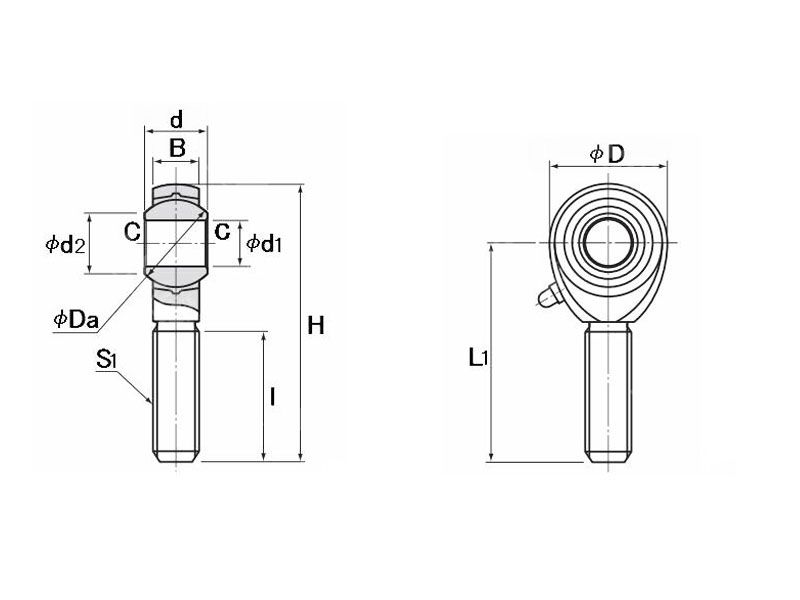 POS8 POS8L female and male threaded rod end