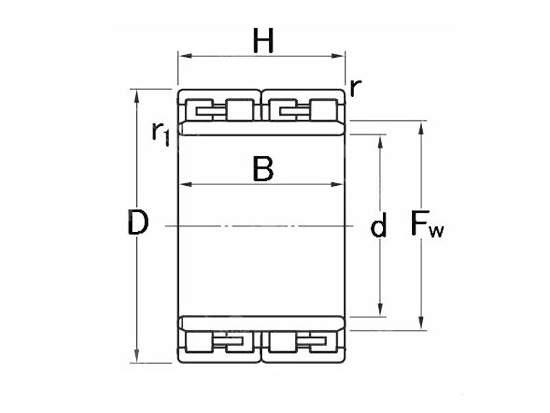 313823 FC series four-row cylindrical roller bearings