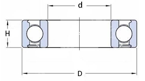 60/32 2RS Nonstandard Deep Groove Ball Bearing