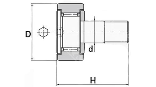 CF5UU-A CF5 Cam Follower Needle Roller Bearing