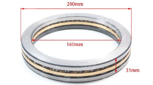 51132M 8132M Large Size Brass Cage Thrust Ball Bearing 51132M 8132M Large Size Brass Cage Thrust Ball Bearing