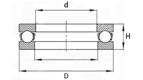 51104 8104 Thrust Ball Bearing With Steel Cage